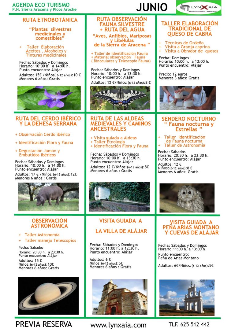 El Parque Natural Sierra de Aracena y Picos de Aroche ofrece en junio una completa agenda de ecoturismo para todos los públicos