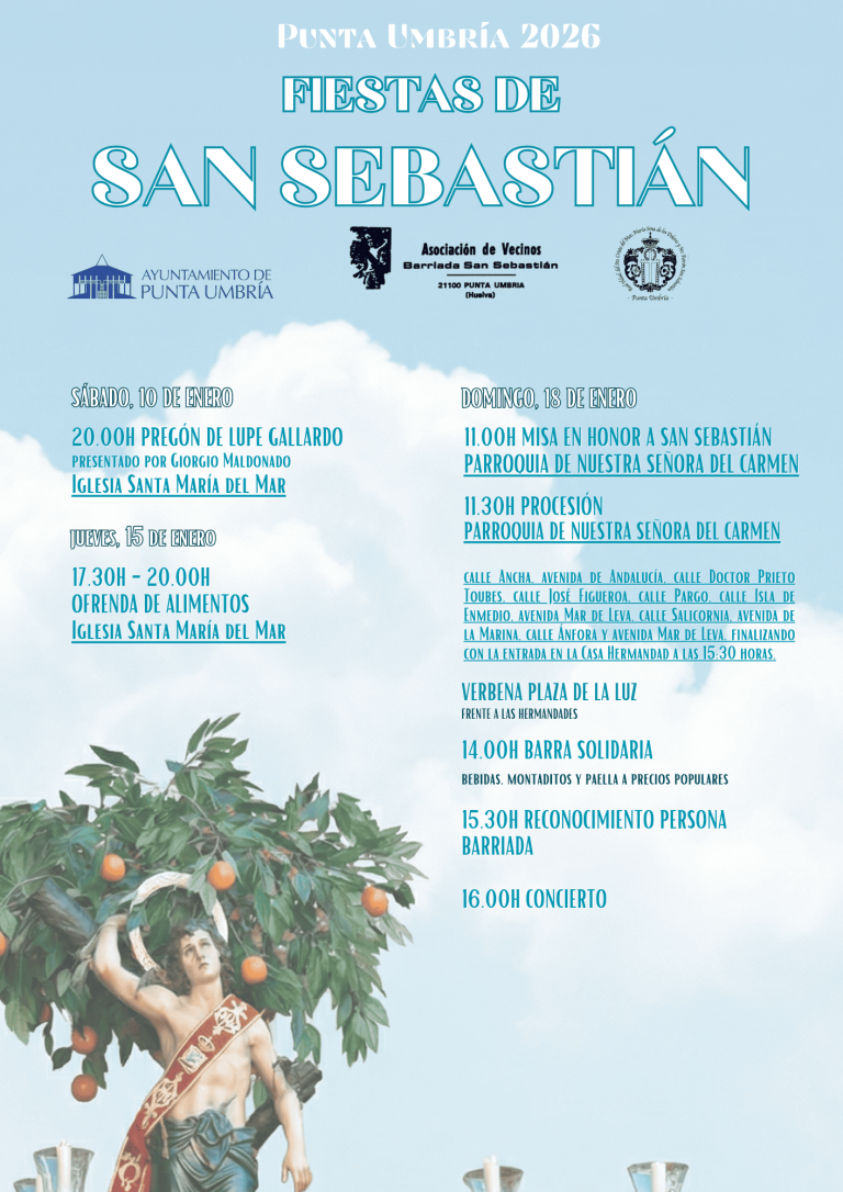 Ayuntamiento, hermandad y vecinos se unen para engrandecer las fiestas patronales de San Sebastián en Punta Umbría