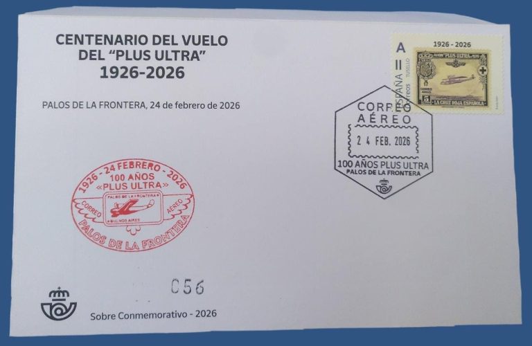 Correos conmemora en Palos el centenario del “Plus Ultra” con sobres, sellos personalizados y un matasellos especial