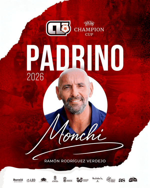 Monchi apadrina la Costa de la Luz Champion Cup 2026, que reunirá en Huelva a más de 160 equipos internacionales