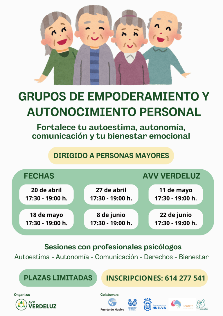 Verdeluz impulsa en Huelva un ciclo de empoderamiento para personas mayores con apoyo del Puerto